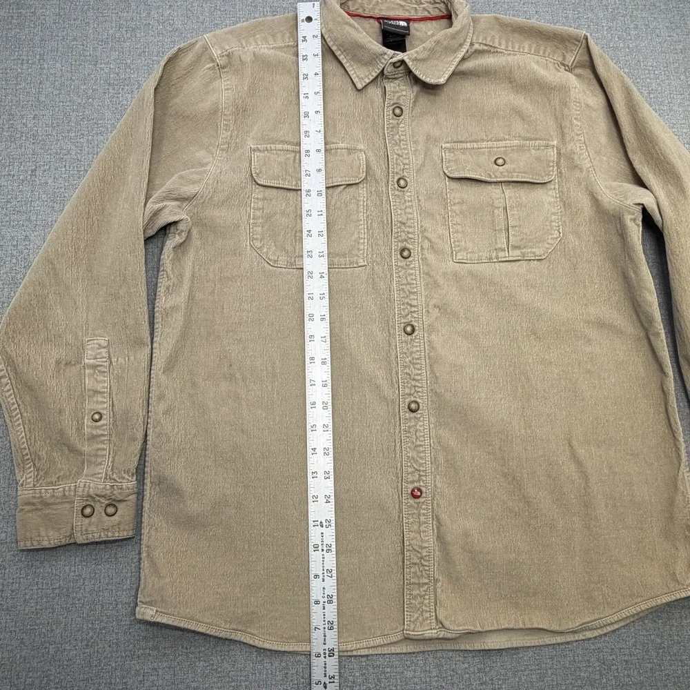 The North Face Corduroy Snap Button Shirt Men's XL Beige Tan Utility Outdoor